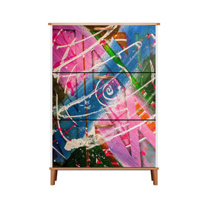 Gavin Scott Wood & Leather Shoe Cabinet