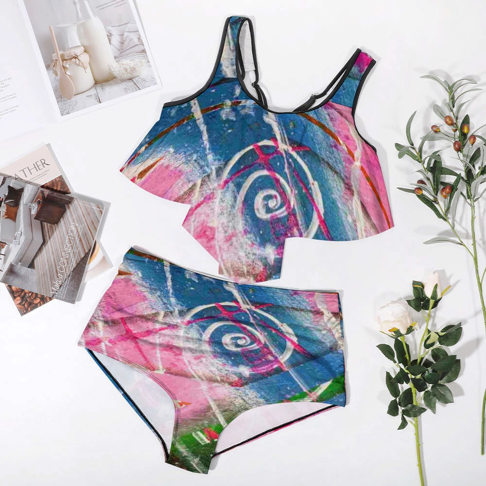 Gavin Scott Ruffled Two Piece Swimsuit (Femme XL-4XL)