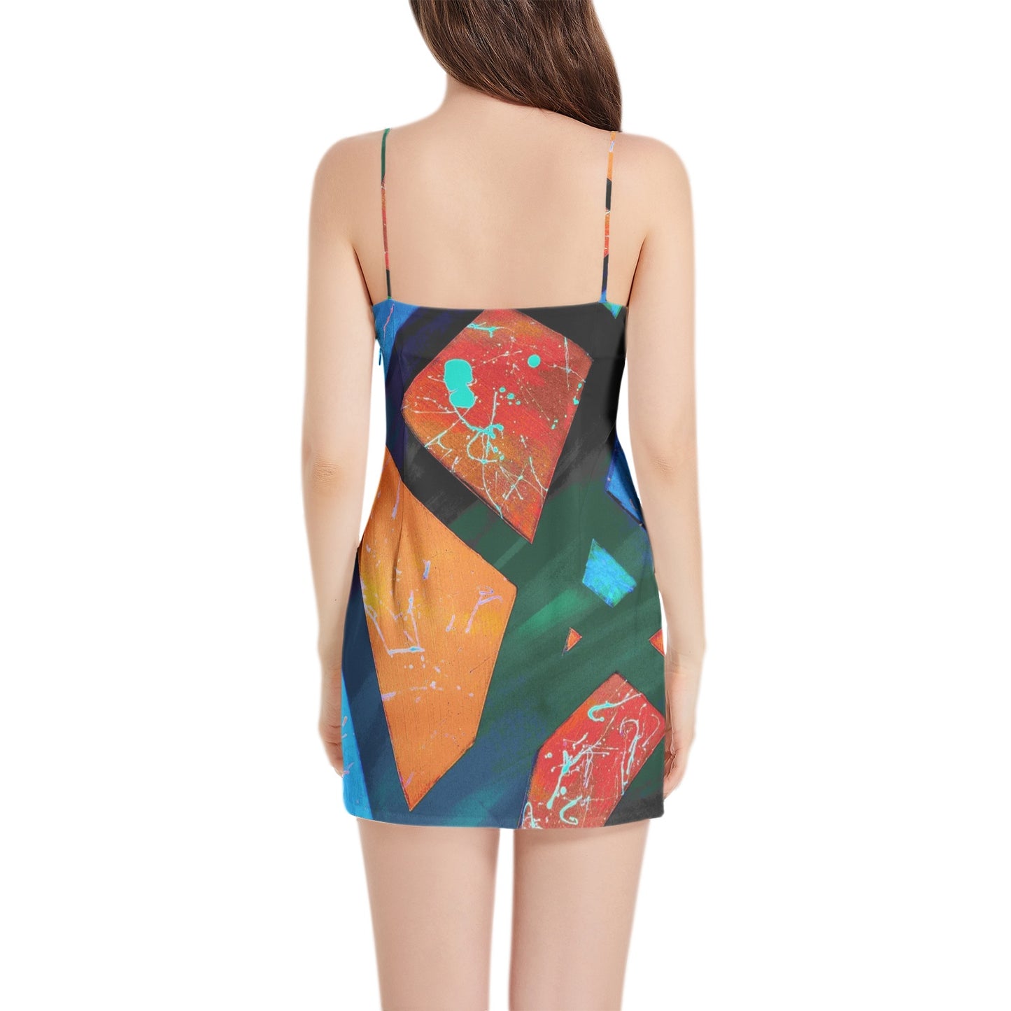 Sleeveless Square Neckline Spaghetti Strap Mini Dress