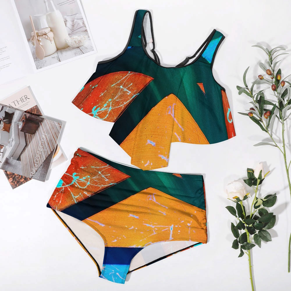 Gavin Scott Ruffled Two Piece Swimsuit (Femme XL-4XL)