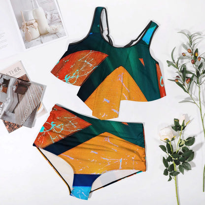 Gavin Scott Ruffled Two Piece Swimsuit (Femme XL-4XL)