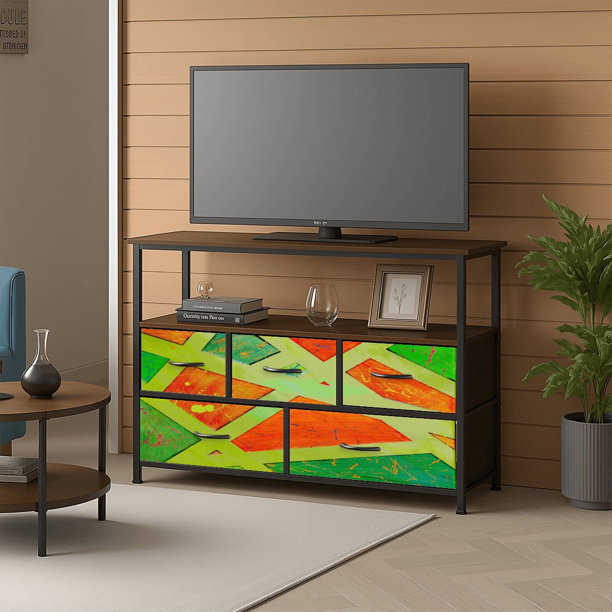 Gavin Scott TV Stand w/5 Drawer Dresser & Charging Station