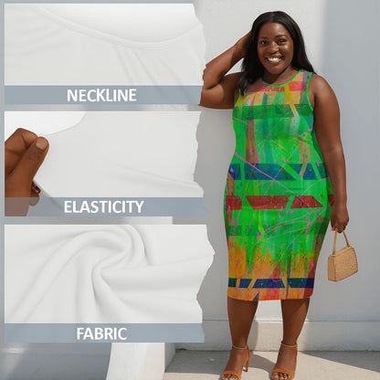 Gavin Scott Sleeveless Bodycon Dress (Femme L-4XL)