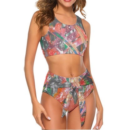 Gavin Scott Tie Front Two-Piece Swimsuit (Femme S-2XL)