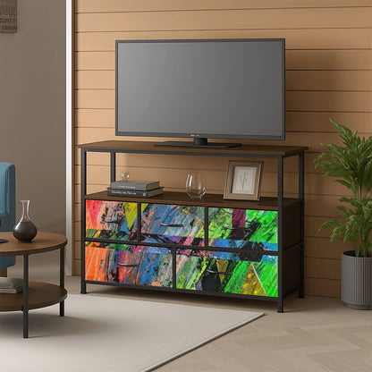 Gavin Scott TV Stand w/5 Drawer Dresser & Charging Station