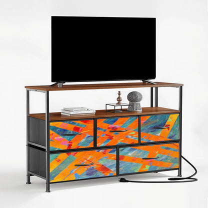 Gavin Scott TV Stand w/5 Drawer Dresser & Charging Station