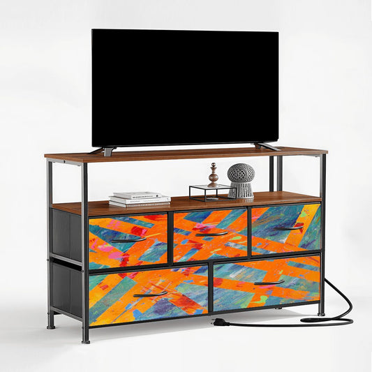 Gavin Scott TV Stand w/5 Drawer Dresser & Charging Station