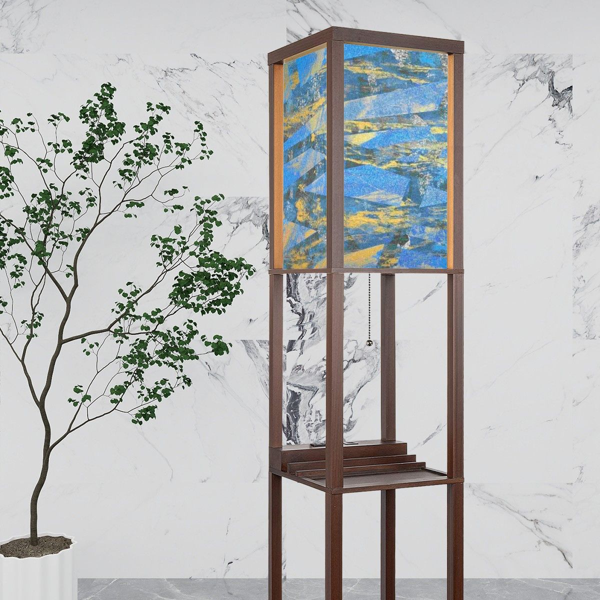 Gavin Scott Floor Lamp with Shelves (2 Colors)