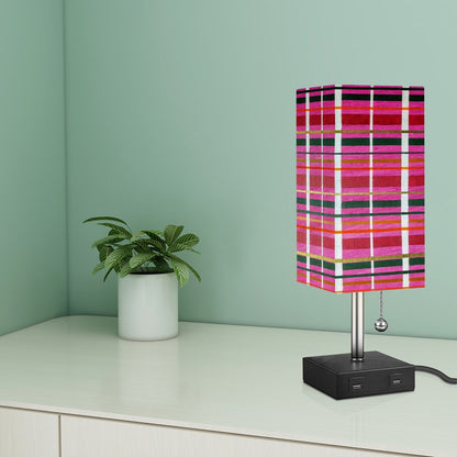 Gavin Scott Square Table Lamp with two USB Ports