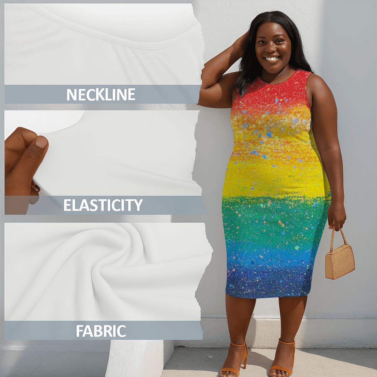 Gavin Scott Sleeveless Bodycon Dress (Femme L-4XL)