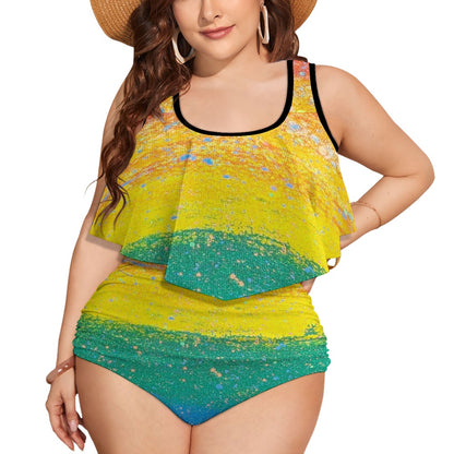 Gavin Scott Ruffled Two Piece Swimsuit (Femme XL-4XL)