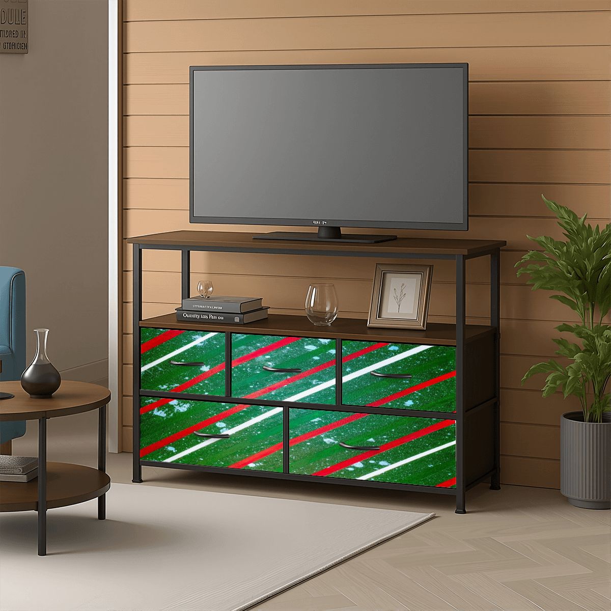 Gavin Scott TV Stand w/5 Drawer Dresser & Charging Station