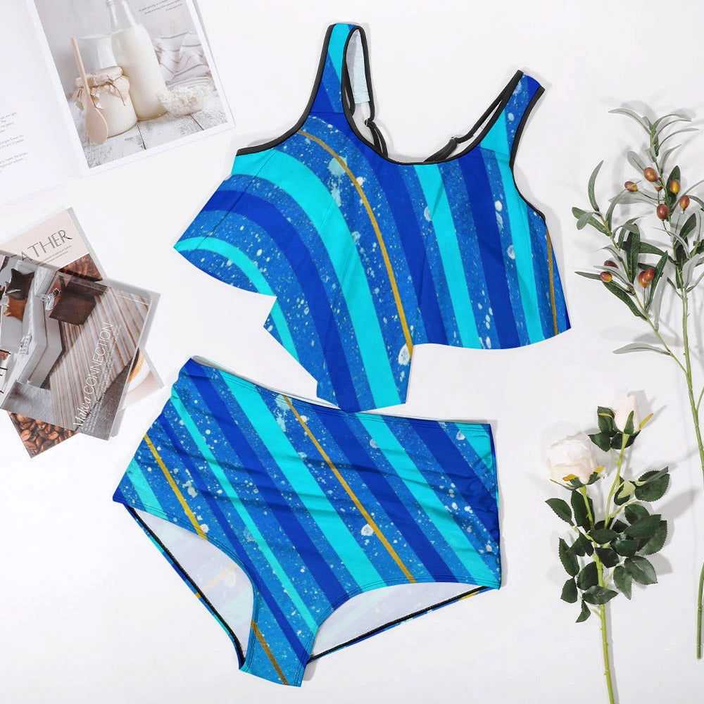 Gavin Scott Ruffled Two Piece Swimsuit (Femme XL-4XL)