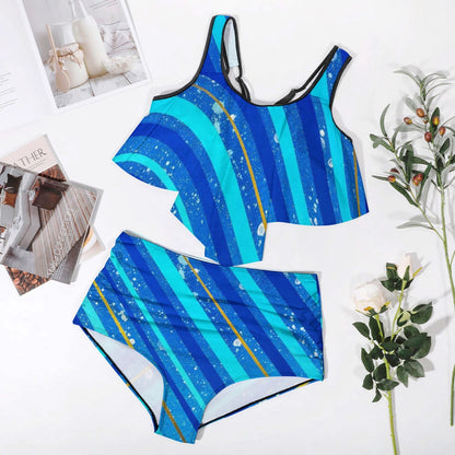 Gavin Scott Ruffled Two Piece Swimsuit (Femme XL-4XL)