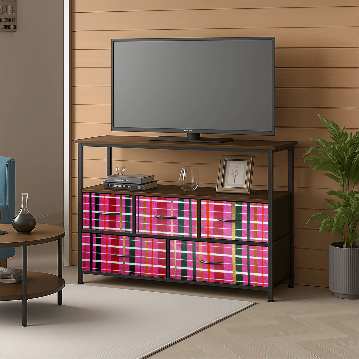 Gavin Scott TV Stand w/5 Drawer Dresser & Charging Station