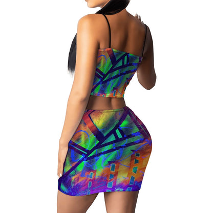 Gavin Scott Crop Tank Top & Mini Skirt Set (Femme S-4XL)