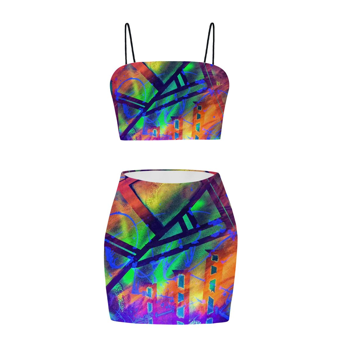 Gavin Scott Crop Tank Top & Mini Skirt Set (Femme S-4XL)