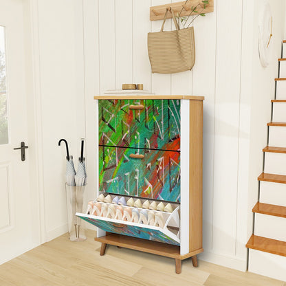 Gavin Scott Wood & Leather Shoe Cabinet