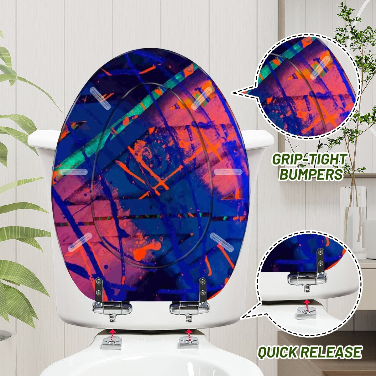 Gavin Scott Elongated Toilet Seat w/Matching Soft-close Lid (V-Shape)