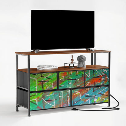 Gavin Scott TV Stand w/5 Drawer Dresser & Charging Station