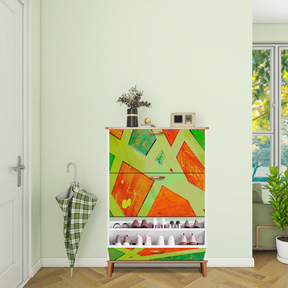 Gavin Scott Wood & Leather Shoe Cabinet