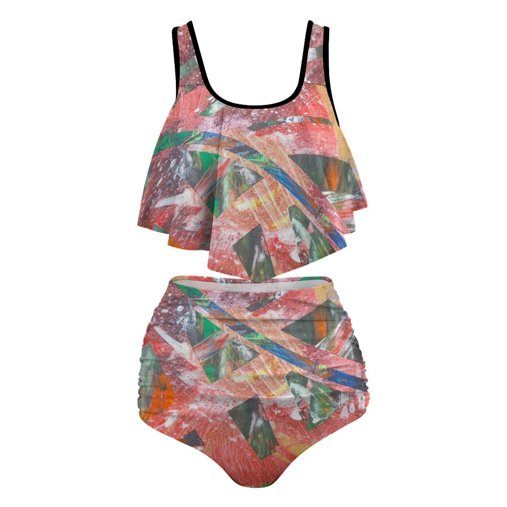 Gavin Scott Ruffled Two Piece Swimsuit (Femme XL-4XL)