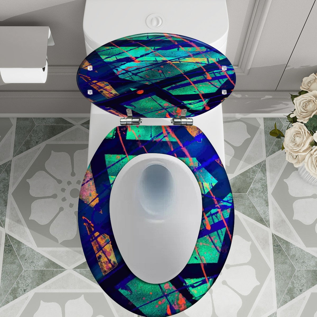 Gavin Scott Elongated Toilet Seat w/Matching Soft-close Lid (V-Shape)