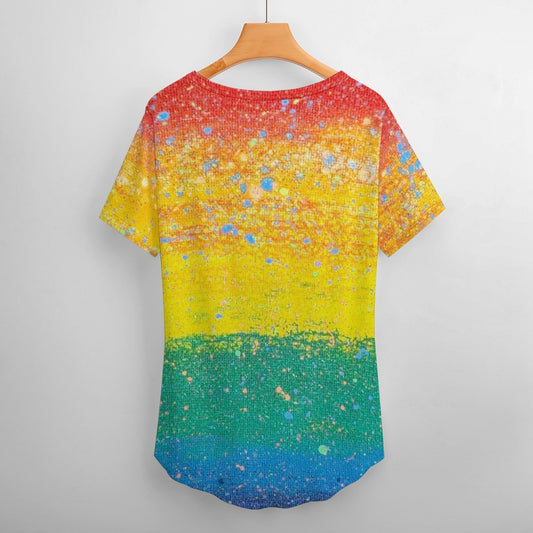 Gavin Scott Ice Silk V-Neck Short-sleeve Shirt (Femme S-5XL)