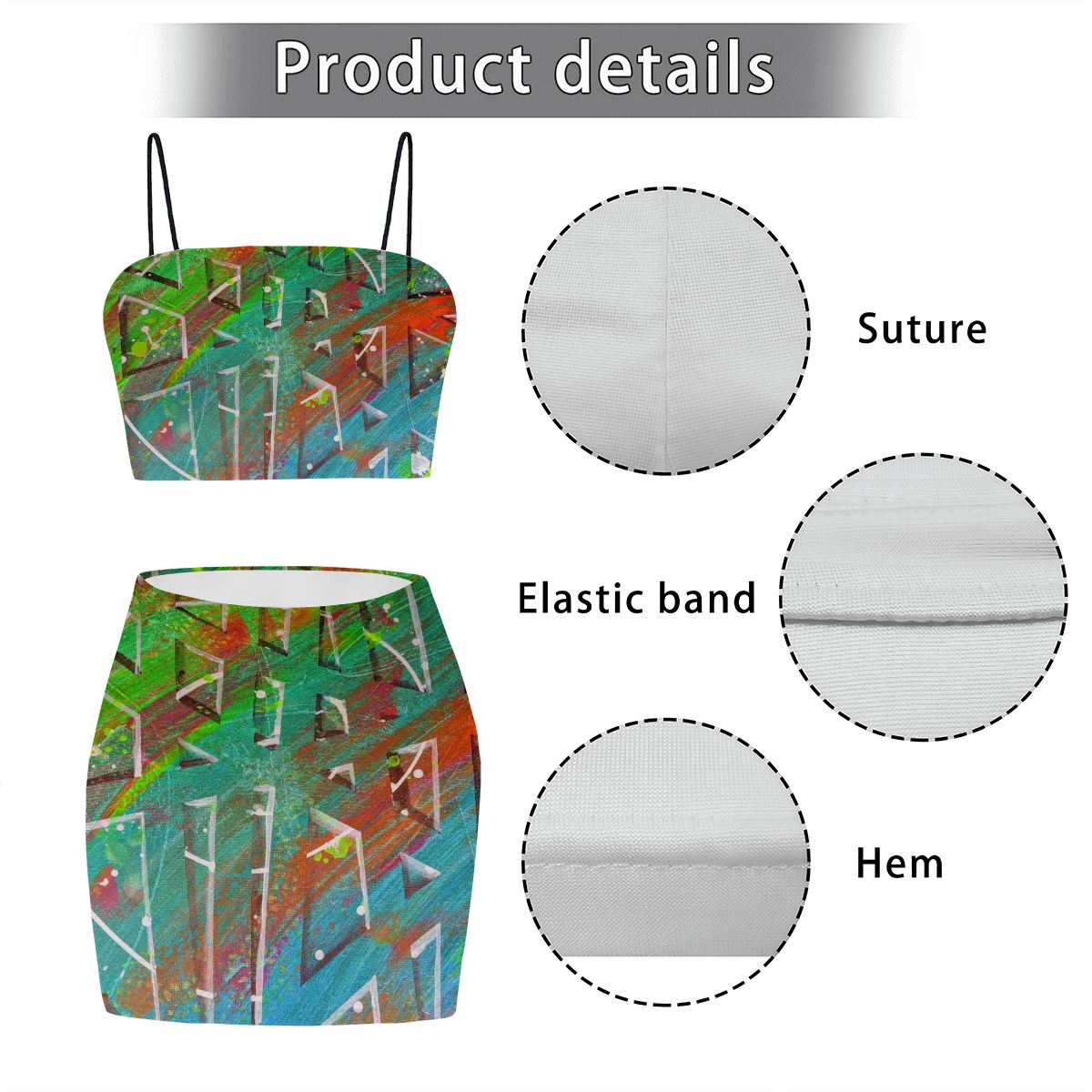 Gavin Scott Crop Tank Top & Mini Skirt Set (Femme S-4XL)