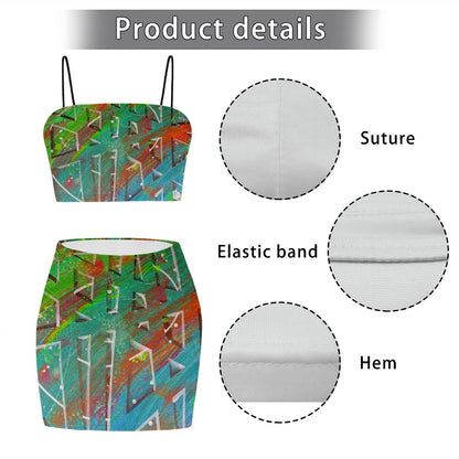 Gavin Scott Crop Tank Top & Mini Skirt Set (Femme S-4XL)