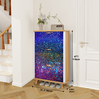 Gavin Scott Wood & Leather Shoe Cabinet