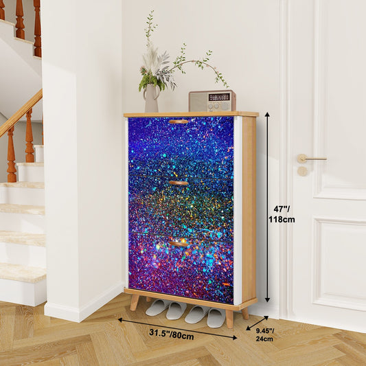 Gavin Scott Wood & Leather Shoe Cabinet