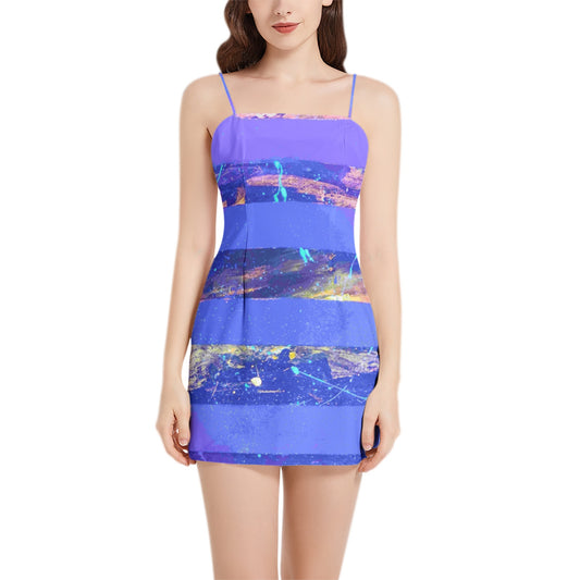 Gavin Scott Sleeveless Spaghetti Strap Mini Dress (Femme XS-3XL)