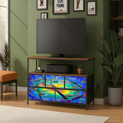 Gavin Scott TV Stand w/5 Drawer Dresser & Charging Station