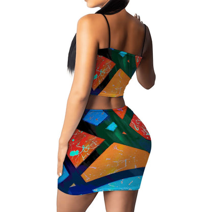 Gavin Scott Crop Tank Top & Mini Skirt Set (Femme S-4XL)