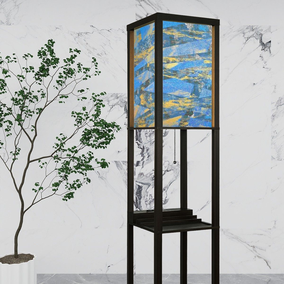 Gavin Scott Floor Lamp with Shelves (2 Colors)