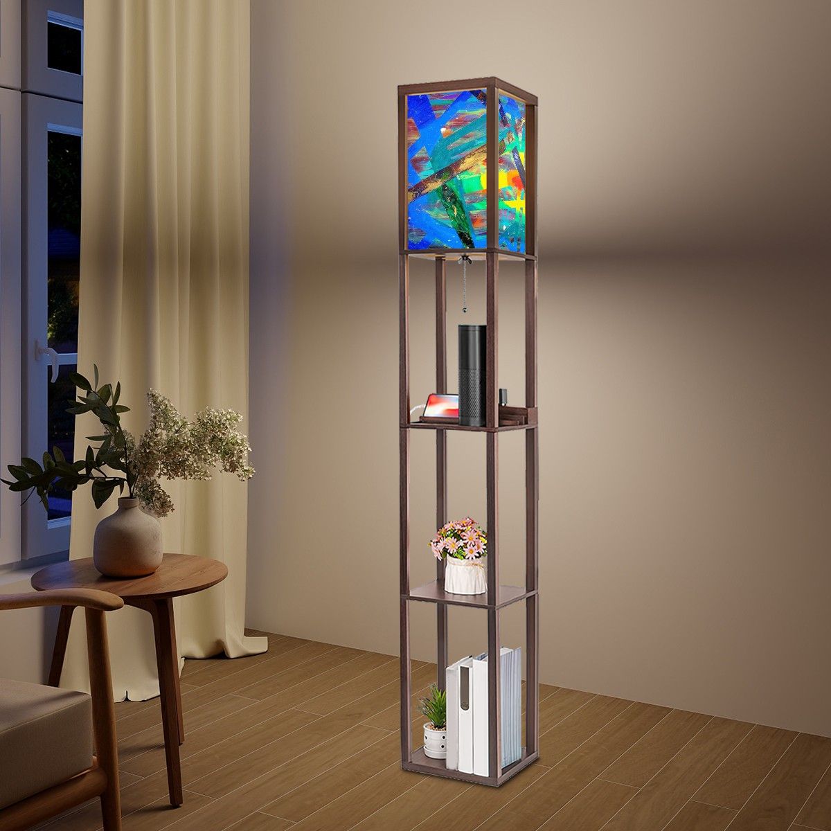Gavin Scott Floor Lamp with Shelves (2 Colors)