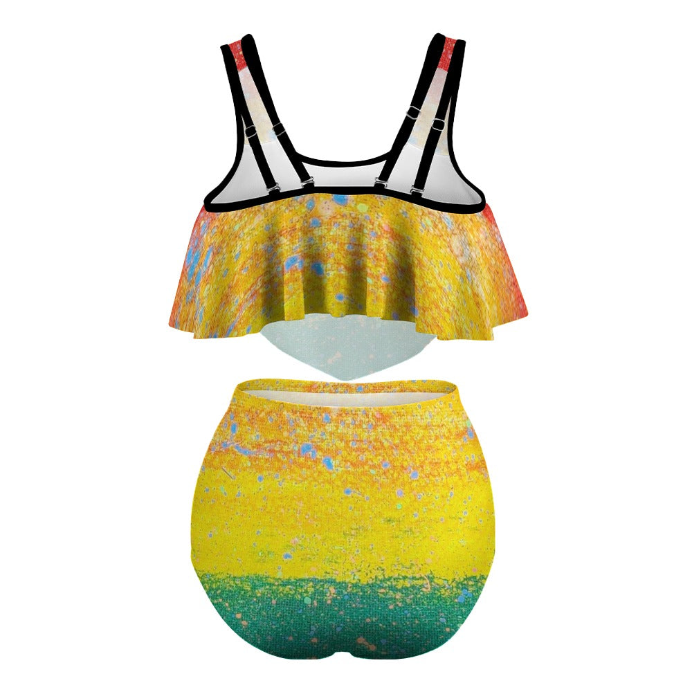 Gavin Scott Ruffled Two Piece Swimsuit (Femme XL-4XL)
