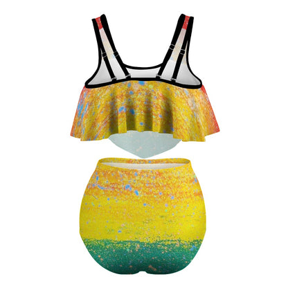 Gavin Scott Ruffled Two Piece Swimsuit (Femme XL-4XL)