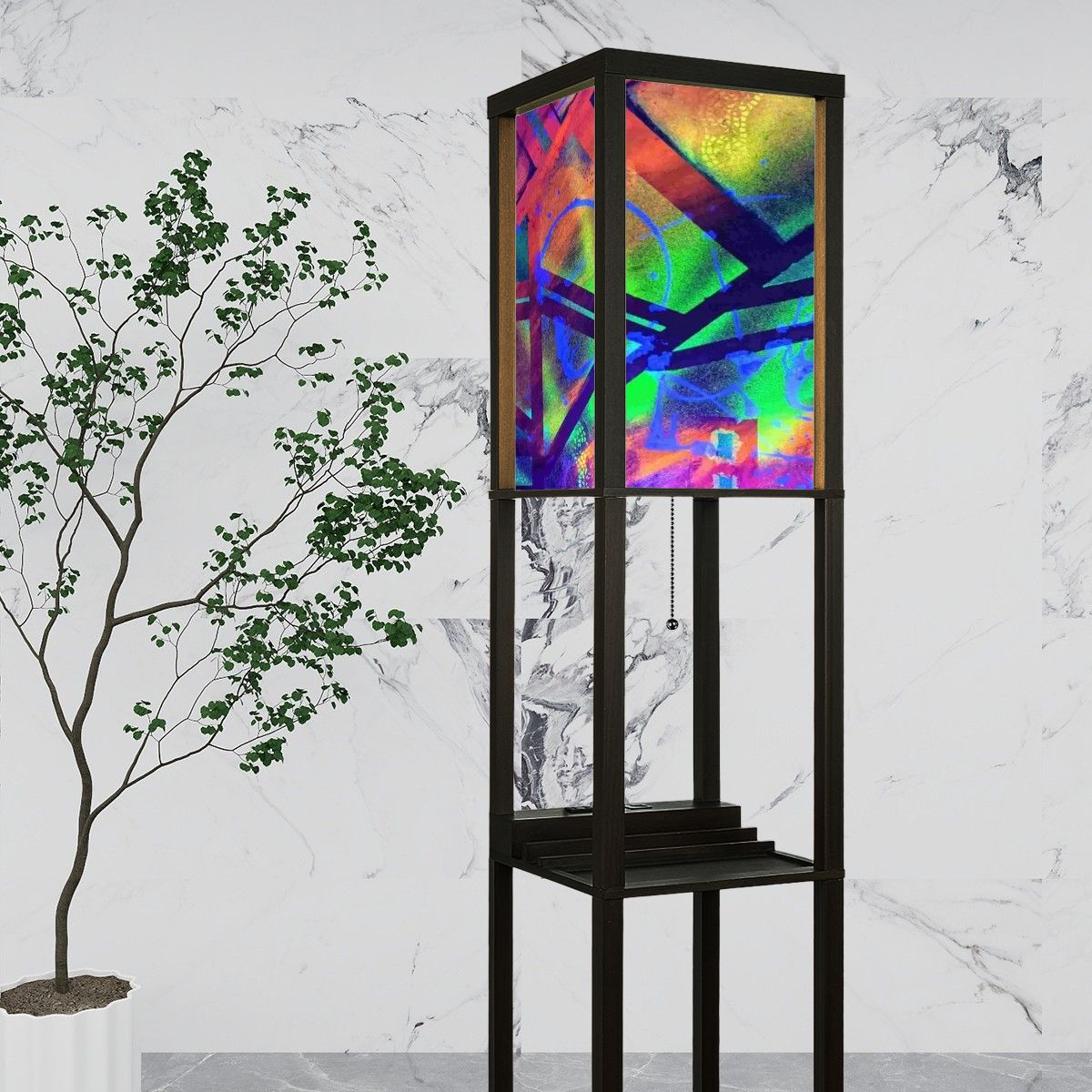 Gavin Scott Floor Lamp with Shelves (2 Colors)