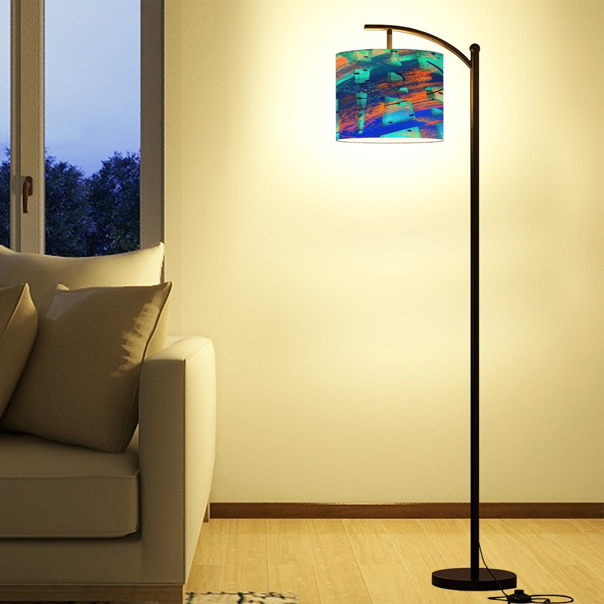 Gavin Scott Arc Floor Lamp w/Remote