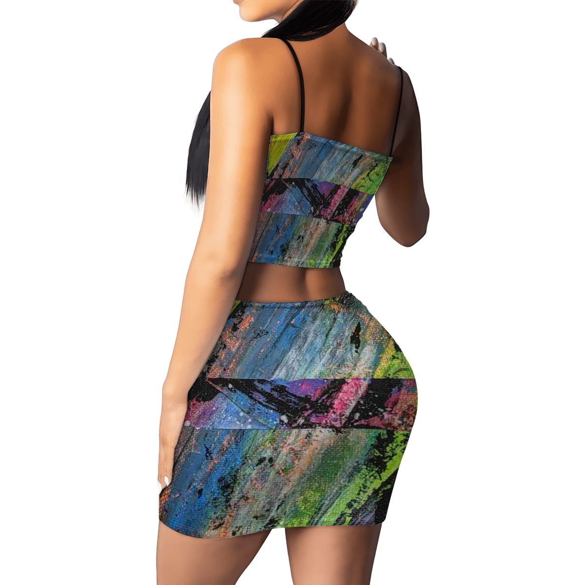 Gavin Scott Crop Tank Top & Mini Skirt Set (Femme S-4XL)