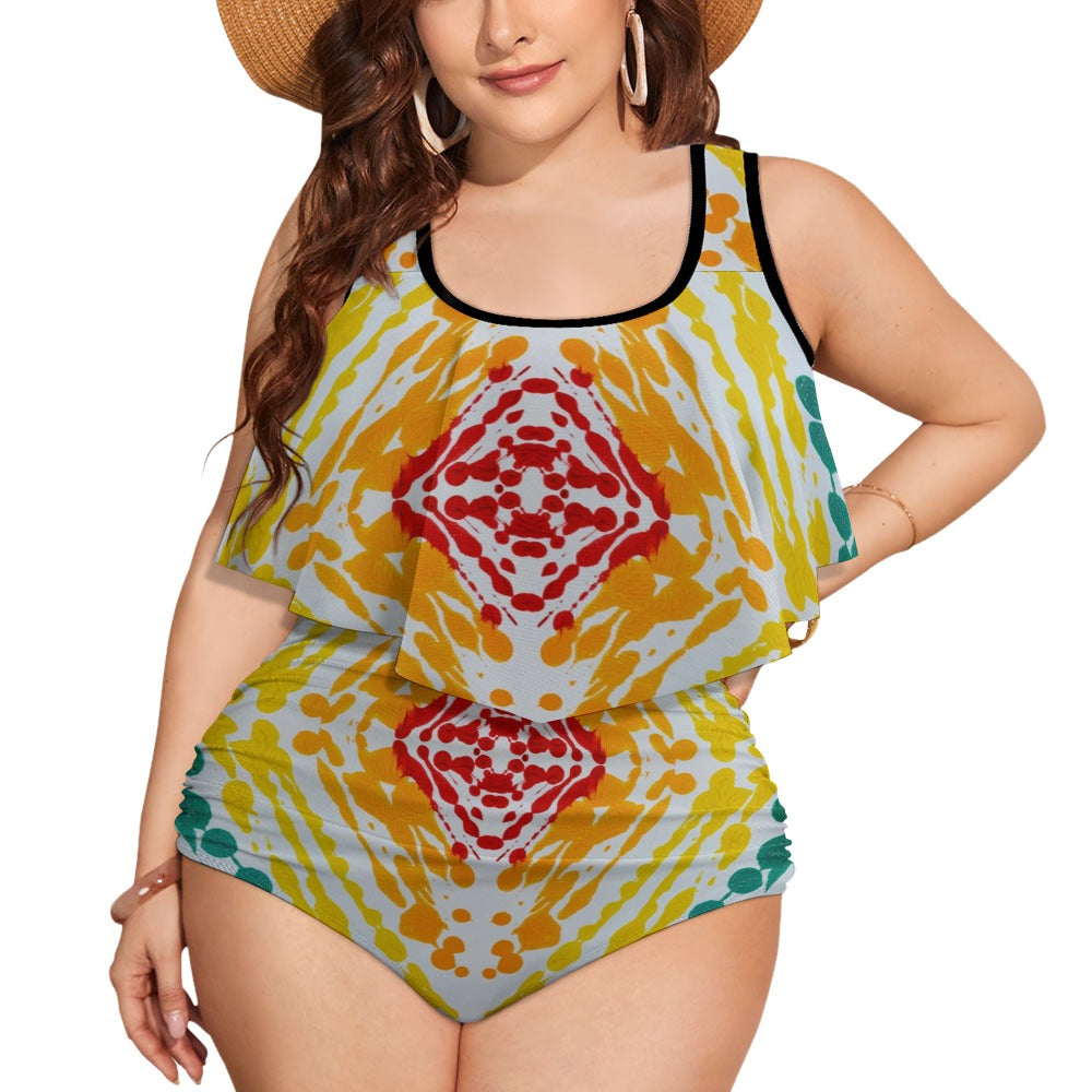 Gavin Scott Ruffled Two Piece Swimsuit (Femme XL-4XL)