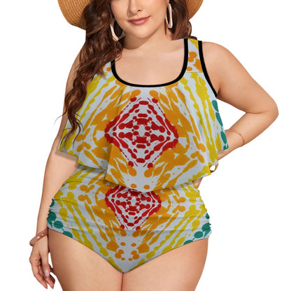 Gavin Scott Ruffled Two Piece Swimsuit (Femme XL-4XL)