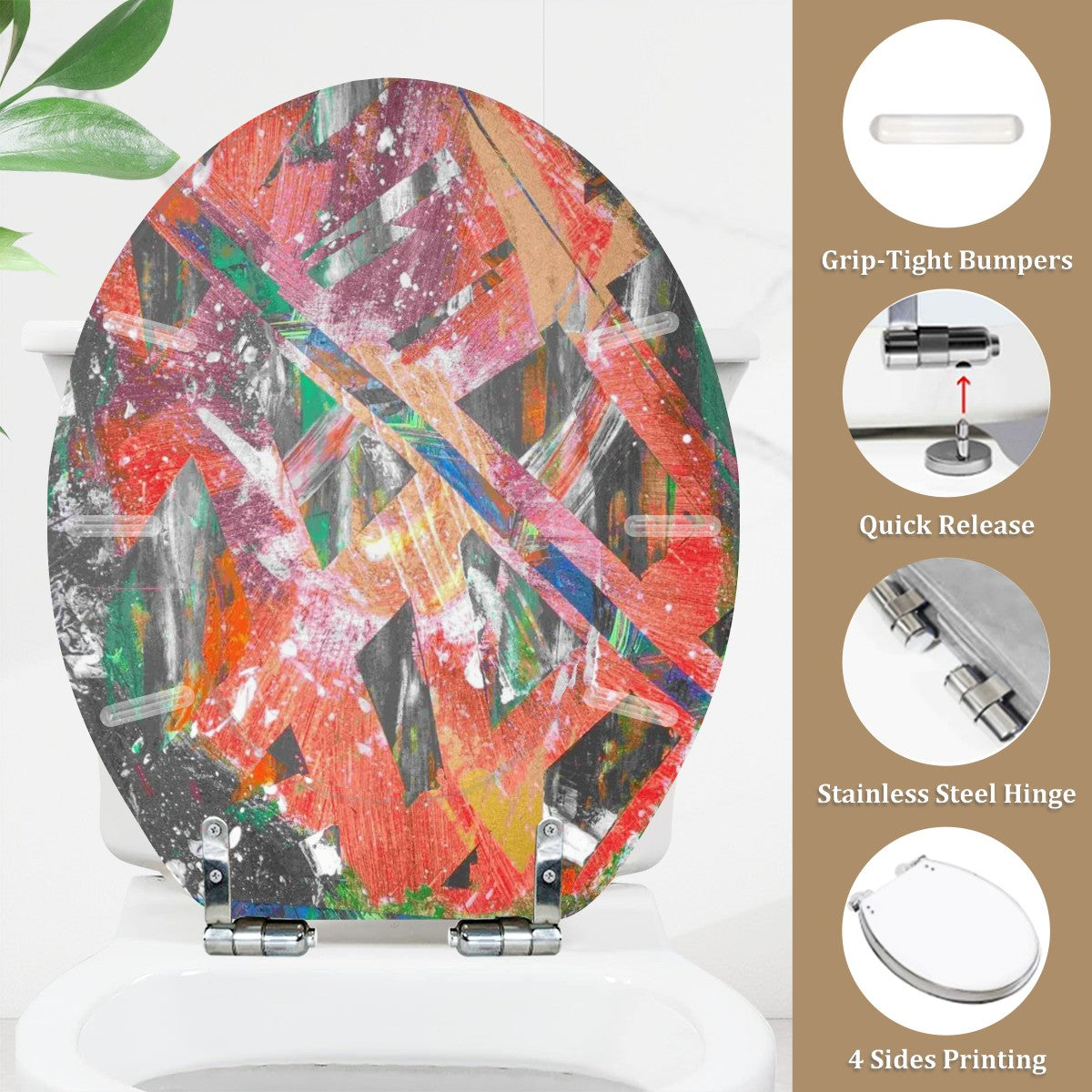 Gavin Scott Round Toilet Seat w/Matching Soft-close Lid (O-Shape)