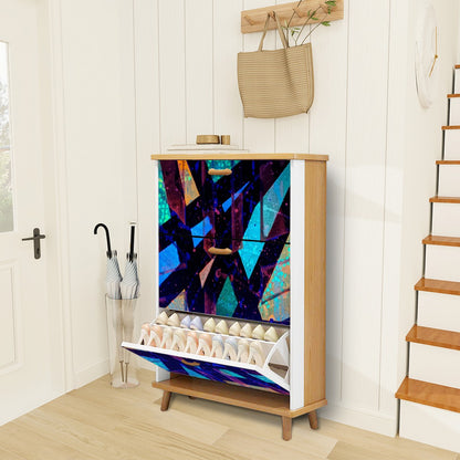 Gavin Scott Wood & Leather Shoe Cabinet)