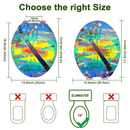 Gavin Scott Elongated Toilet Seat w/Matching Soft-close Lid (V-Shape)