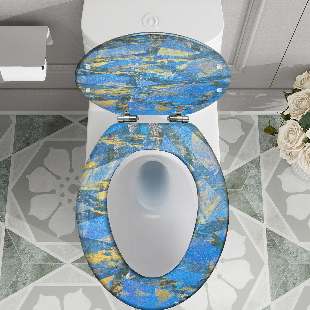 Gavin Scott Elongated Toilet Seat w/Matching Soft-close Lid (V-Shape)