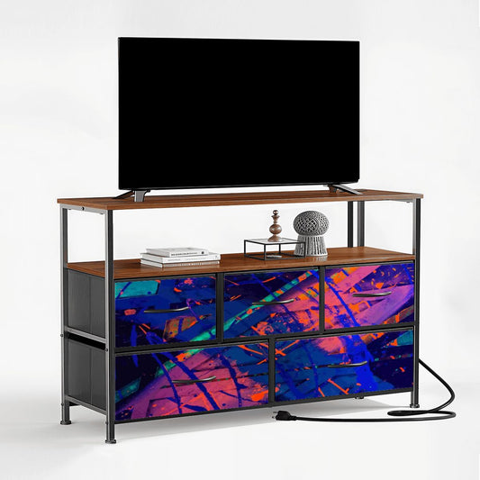 Gavin Scott TV Stand w/5 Drawer Dresser & Charging Station