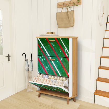 Gavin Scott Wood & Leather Shoe Cabinet